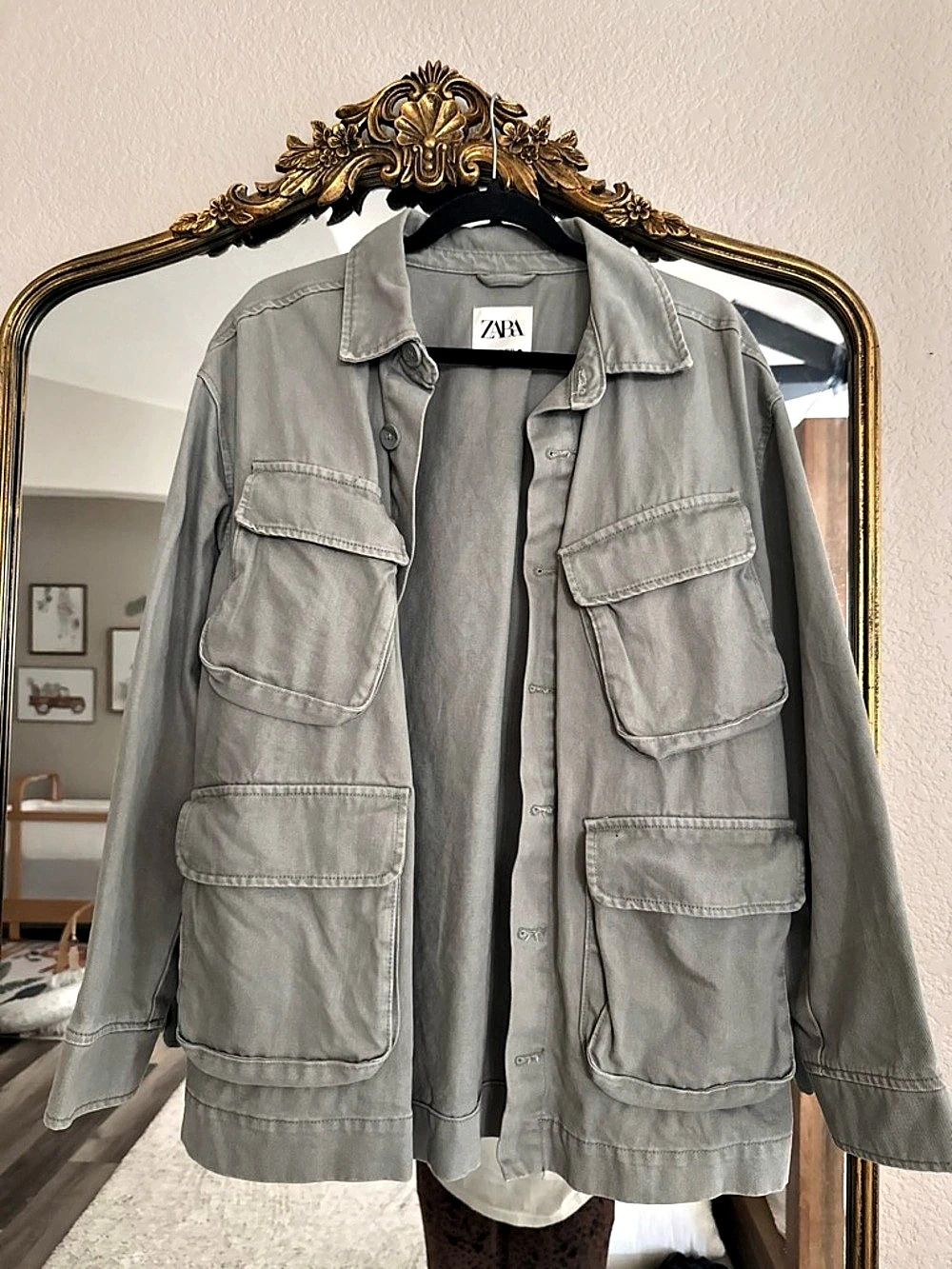 Zara Utility Jacket in Gray Like New